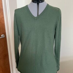 Elegant Forest Green V-Neck Sweater for Men